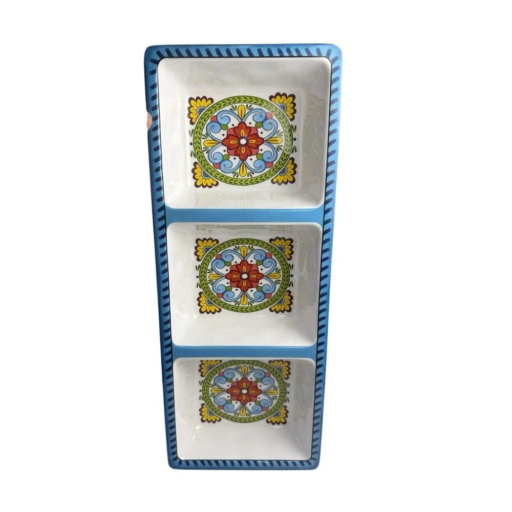 Certified International Seville 3 Section Serving Tray‎ Dish Portuguese Spanish